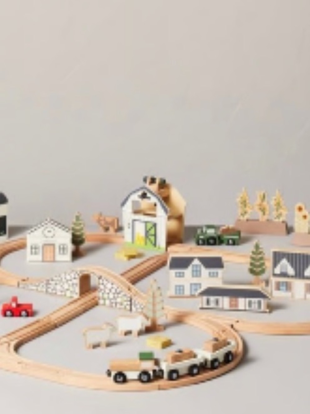 NWT Hearth & Hand 84 Piece Wooden Train Set Town Playset - Picture 3 of 7